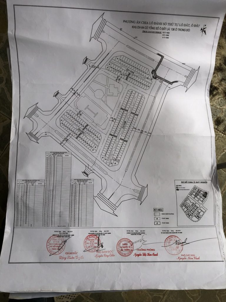 Pháp lý đất dịch vụ Tây Tựu phân khu DV4