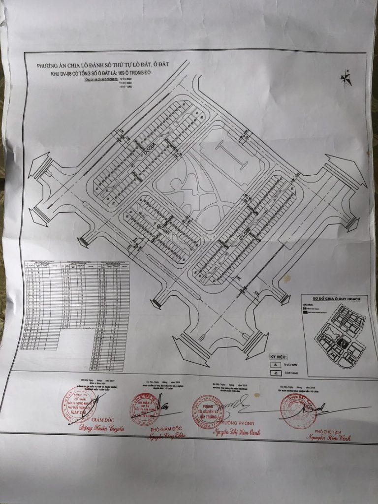 Pháp lý đất dịch vụ Tây Tựu phân khu DV8